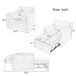 Convertible Pull Out Sofa Bed, 3 In 1 Convertible Sleeper Chair Adjustable Backrest With Thicked Cushions