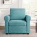 Modern 3 In 1 Convertible Sleeper Chair Bed, Linen Upholstery, Adjustable Backrest