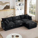 Contemporary Modular Sectional Sofa Set With Movable Ottoman