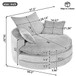 360° Swivel Accent Barrel Chair With Dual Layer Cushion And 3 Removable Pillows