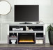 Noralie - 35" TV Stand With Fireplace - Mirrored & Faux Diamonds