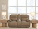 Glencroft - Power Reclining Loveseat With Console / Adjustable Headrest - Sahara