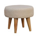 Petite Footstool - Cream / Brown
