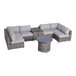 Wicker Outdoor Lounge Set With Cushions And Fire Pit