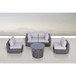 Wicker Outdoor Lounge Set With Cushions And Fire Pit