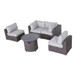Wicker Outdoor Lounge Set With Cushions And Fire Pit