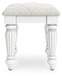 Kozlani - Vanity Upholstered Stool - White