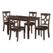 Ingeborg - 5 Piece Dining Set - Black Synthetic Leather & Espresso