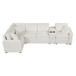 Contemporary L Shaped Convertible Sofa Bed With Pull Out Bed, Cup Holders, And Storage