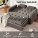 Upholstered Sleeper Bed Sofa With Dual USB Charging, Adjustable Backrest