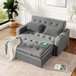Upholstered Sleeper Bed Sofa With Dual USB Charging, Adjustable Backrest