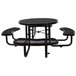 Round Outdoor Steel Picnic Table With Umbrella Pole