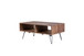 Reclaimed Wood Cocktail Table With Open Storage For Living Room, Metal Legs, Foldable - Black / Natural