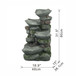 Indoor Outdoor Stone Water Fountain, 4 Tier Polyresin Cascading Rock Bowl Freestanding Fountain With LED Ligh - Gray