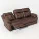Genuine Leather Non Power Reclining Sofa With Drop Down Table, Stainless Steel Cupholders And Magazine Bag