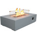 Outdoor Concrete Propane Gas Rectangle Fire Pit Table