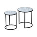Round End Table, Stacking Side Tables With Sturdy Metal Frame For Small Space, Living Room, Office (Set of 2) - Black