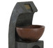 Sculptural Water Fountain With Bowl Basin, With Light And Pump, For Indoor And Outdoor - Brown / Black
