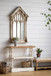 Distressed Wood Shelf Tray, French Country Console Table - Brown / Antique White
