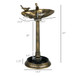Outsunny - Antique Bird Bath With Pedestal Flower Planter Base, Vintage Style Decorative Birdbath, Bird Feeder Bowl & Planter Decoration Yard Statue - Bronze