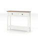 Farmhouse Style Console Table With 2 Drawers And Bottom Storage Shelf