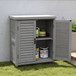 Potting Bench With Storage Cabinet And Metal Table Top For Outdoor