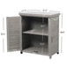 Potting Bench With Storage Cabinet And Metal Table Top For Outdoor