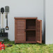 Potting Bench With Storage Cabinet And Metal Table Top For Outdoor