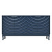 Elegant Sideboard With Sophisticated Wavy Pattern Doors And Arched Groove Design, Adjustable 4 Door Layout