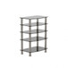 5 Tier Tempered Glass Side Table, Stainless Steel Frame End Table For Living Room, Bedroom - Black