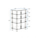 5 Tier Tempered Glass Side Table, Stainless Steel Frame End Table For Living Room, Bedroom - Black