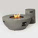 36" Propane Gas Fire Pit Table, 50000 Btu Round Steel Fire Pit With Tank Holder For Outside Patio Deck Garden Backyard - Gray