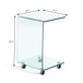 Tempered Clear Bent Glass Side Table End Table For Living Room, Small Sofa Table - Transparent