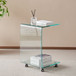 Tempered Clear Bent Glass Side Table End Table For Living Room, Small Sofa Table - Transparent