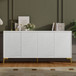 Modern 4 Door Sideboard With Creative Carved Surface And Adjustable Shelves