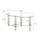 Transparent Oval Glass Coffee Table, Modern Table In Living Room Oak Wood Leg Tea Table 3-Layer Glass Table
