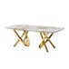 Contemporary Marble Pattern Top Table With Stainless Steel Base