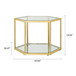Modern Coffee Table With Double Layer Tempered Glass And Polygonal Design