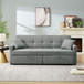 3 In 1 Convertible Sleeper Sofa Bed, Reclining Backrest, Pillows, Pockets