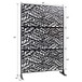 Outdoor & Indoor Privacy Screen Metal Privacy Screen, Freestanding Decorative Privacy Screen For Deck Balcony Patio - Black