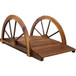Wooden Garden Bridge Arc Footbridge With Half Wheel Railings Solid Fi - Brown