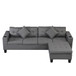 Modern Sectional Sofa Set With L Shape Chaise Lounge, Cup Holder, 4 Seat - Gray