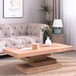 Modern Rustic Coffee Table, Rectangular Center Table For Living Room - Natural Wood Wash / Rustic