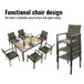All Weather 7 Piece Patio Dining Table Set With Umbrella Hole - Brown / Gray