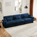 Modern Sofa With Bolstered Armrests And Pillows