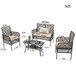 4 Pieces Rattan Wicker Chairs With Tempered Glass Table And Cushions