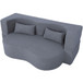 2 In 1 Convertible Full Size Folding Loveseat Couch With Soft Teddy Fabric