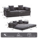Floor Couch, Convertible Floor Sofa Bed With Pillow Back Support Armrest