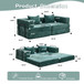 Convertible Floor Sofa Bed With Pillow Back Support Armrest