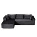 Compression Sectional Couch With Comfy Chaise, Boneless L Shape Sofa With Deep Seat
